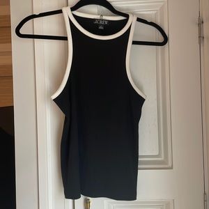 J crew racer back black/white  tee